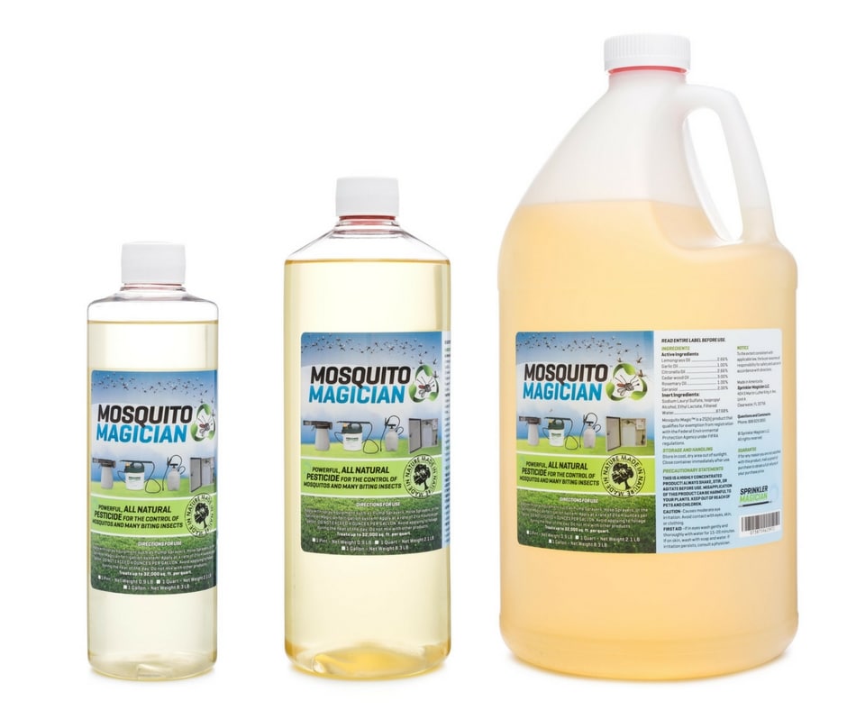 Three sizes of our mosquito repellent concentration.